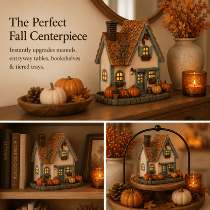🔥Exclusive Limited Item🍂Vintage Light Up Pumpkin Cottage Halloween Ornament