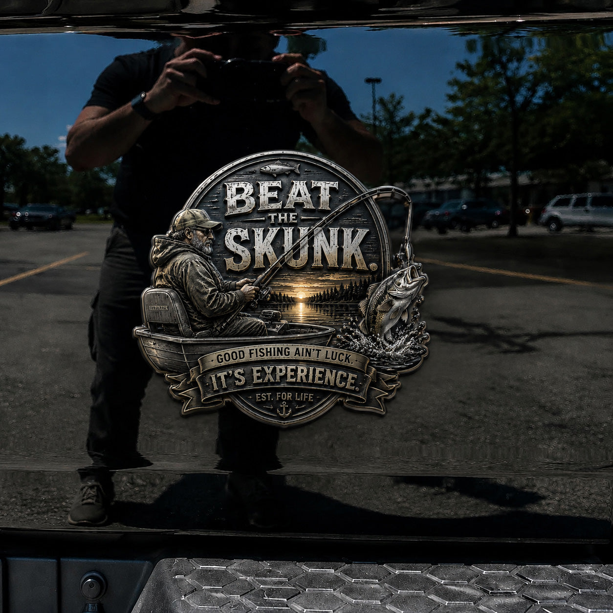 🎣 “BEAT SKUNK” Premium 3D Metal Vehicle Emblem Badge