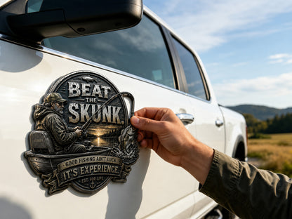 🎣 “BEAT SKUNK” Premium 3D Metal Vehicle Emblem Badge