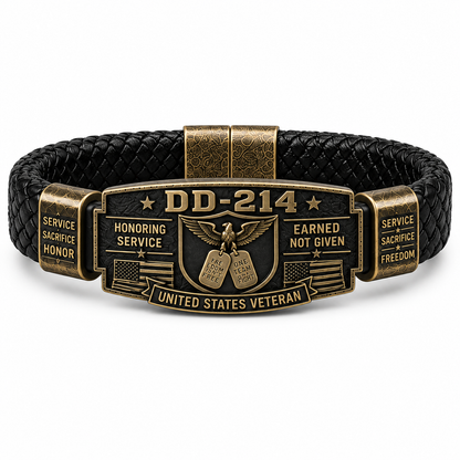 🔥Today Only: FREE Collector Coin🔥| DD-214 Veteran Honor 3-Piece Gift Set – Embroidered Cap, Coin & Bracelet