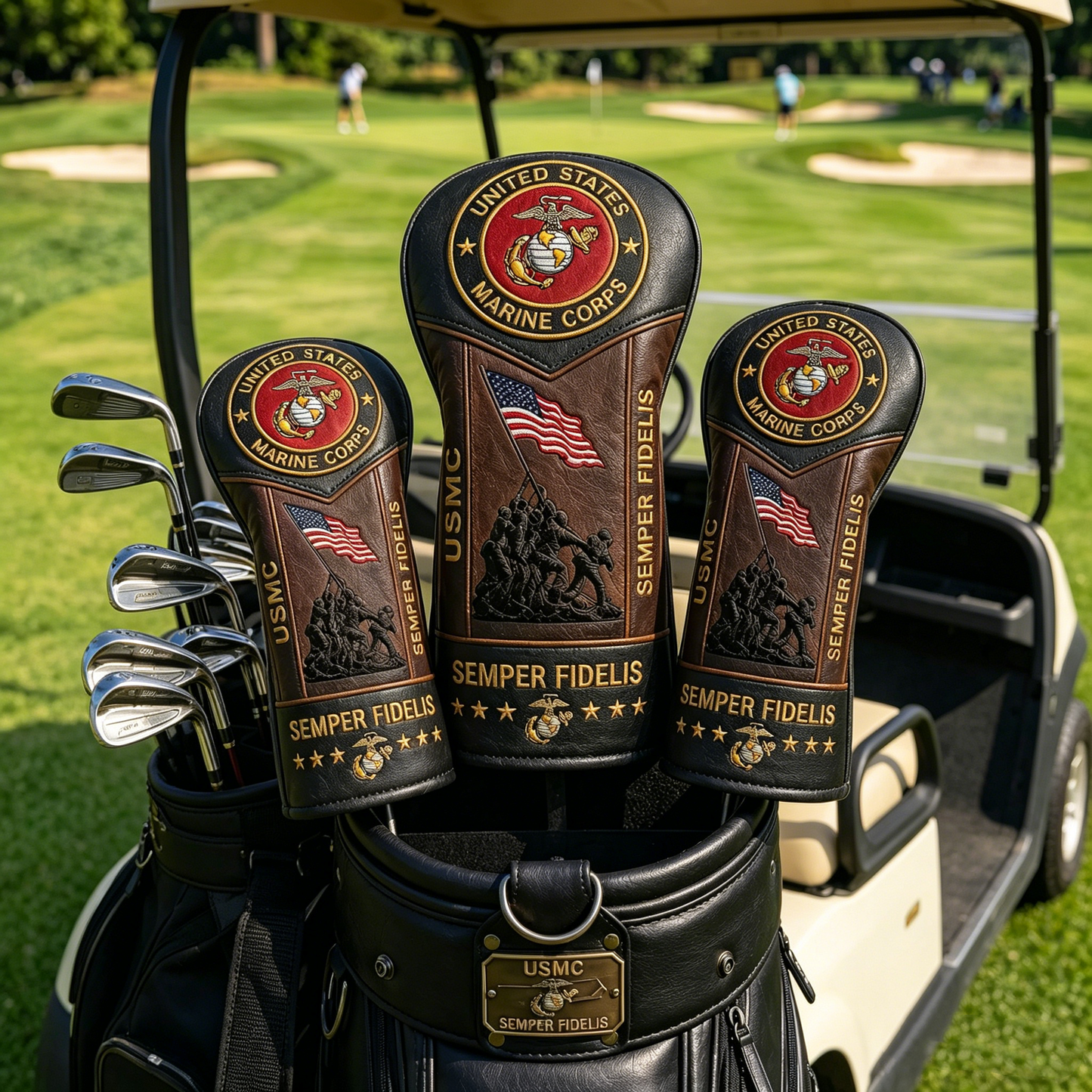 🏆Last Day Promo: 49% OFF 🎖️ US Marine Corps Semper Fidelis Leather Golf Headcovers - ✈️Buy 2 Free Shipping Today!
