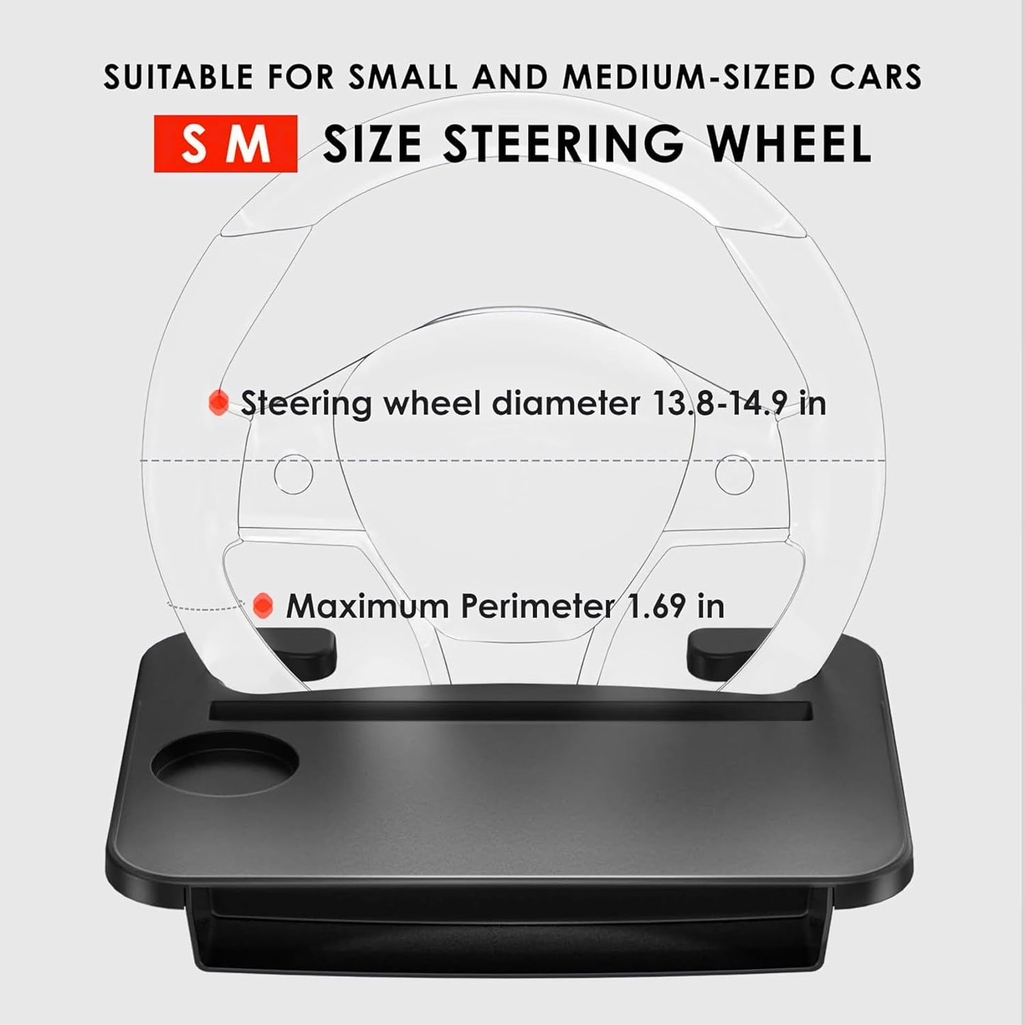 🚗 2-in-1 Car Desk Tray – Steering Wheel Workstation + Side Seat Storage Pocket
