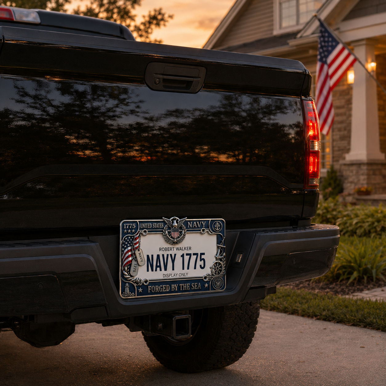 🔥 Last Day 49% OFF - U.S. Navy “Forged By The Sea” License Plate Frame ⚓