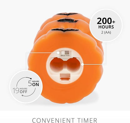 🎃 Stacked Jack-o’-Lantern Flameless LED Candle
