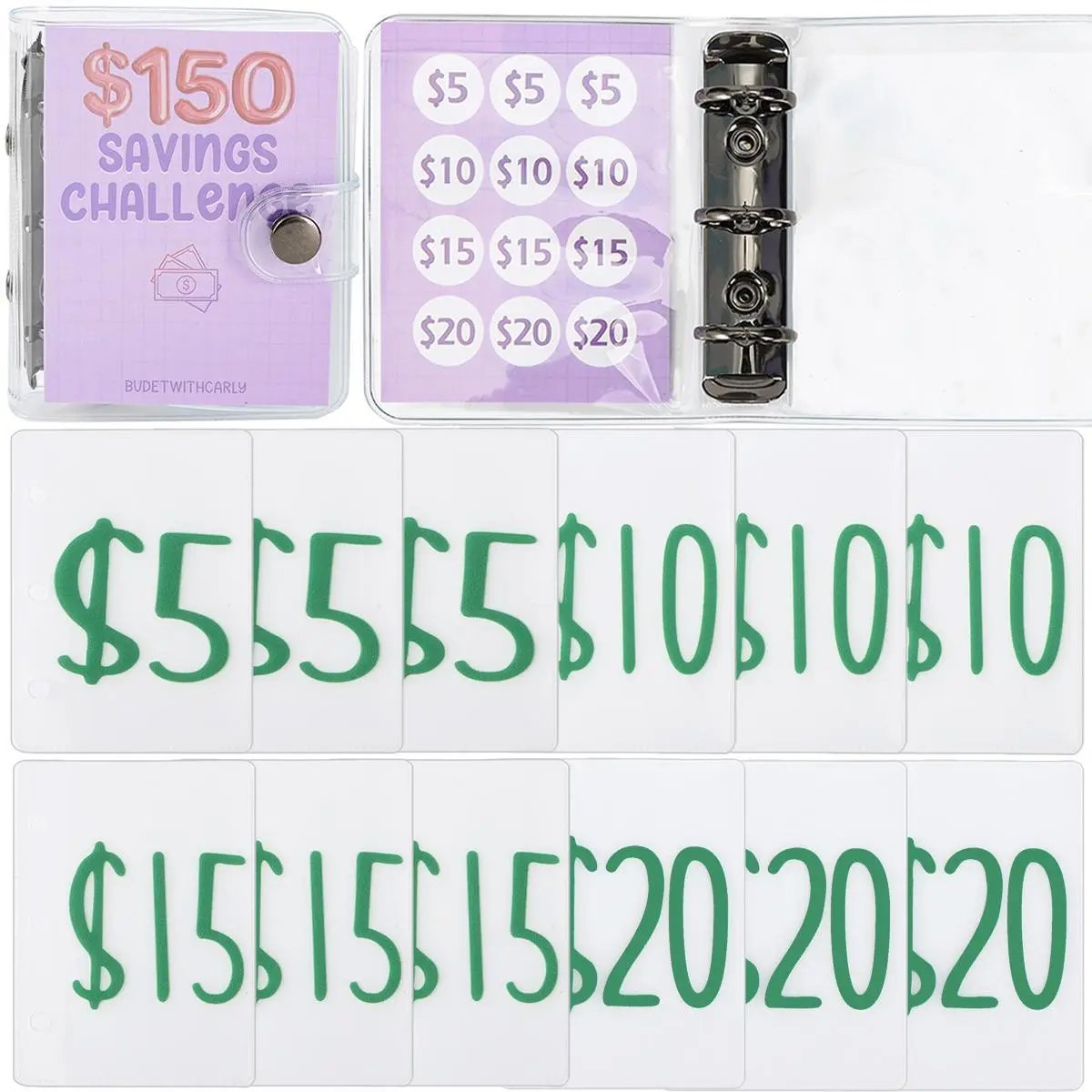 💰$1,000 Savings Challenge Binder – Budget Planner & Cash Stuffing System