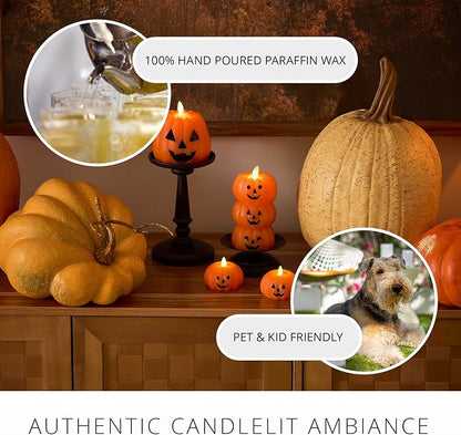 🎃 Stacked Jack-o’-Lantern Flameless LED Candle