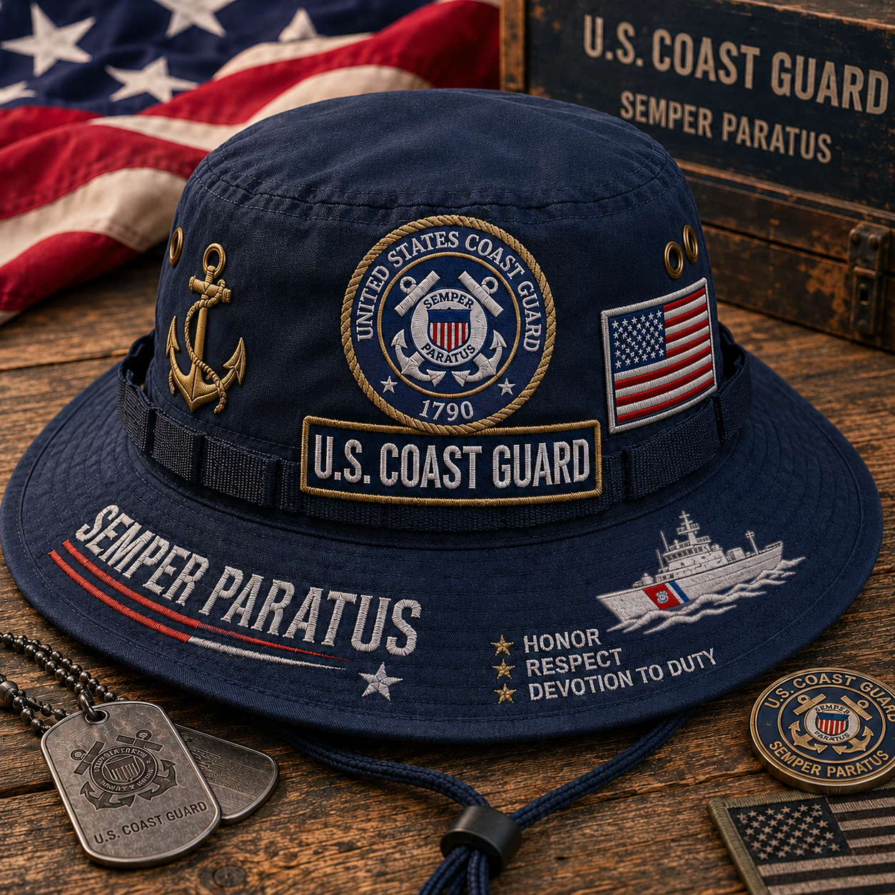 ⚓Last Day Promo: 49% OFF 🌊U.S. Coast Guard Semper Paratus Tribute Boonie Hat