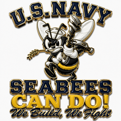 🐝 Last Day Promo: 49% OFF 🛠️U.S. Navy Seabees Veteran Pride CAN DO! Metal Car Emblem