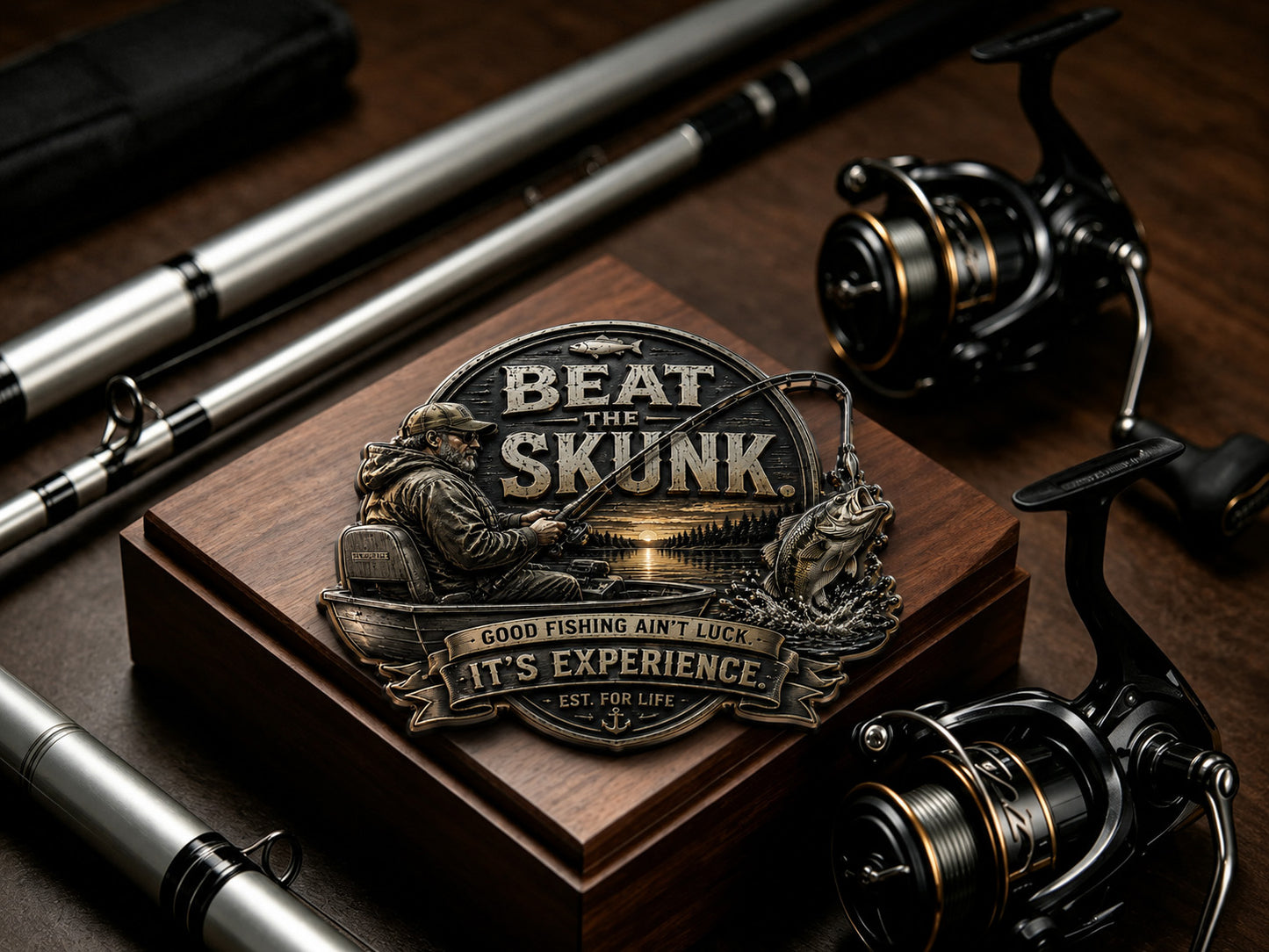 🎣 “BEAT SKUNK” Premium 3D Metal Vehicle Emblem Badge