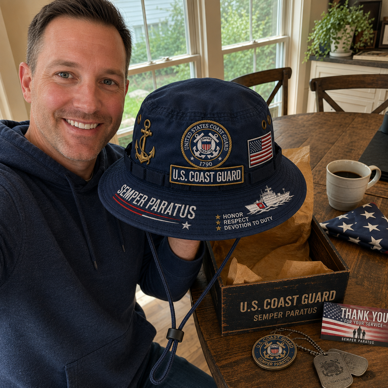 ⚓Last Day Promo: 49% OFF 🌊U.S. Coast Guard Semper Paratus Tribute Boonie Hat