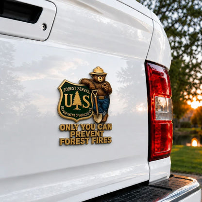 🔥HOT SALE 49% OFF🐻🚗USFS Bear Only You Can Prevent Wildfires Car Emblem Metal Badge🌲✨