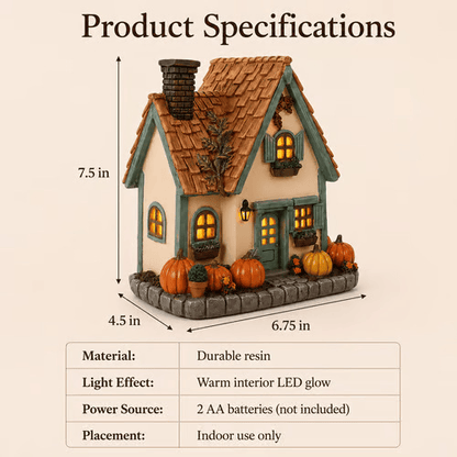 🔥Exclusive Limited Item🍂Vintage Light Up Pumpkin Cottage Halloween Ornament