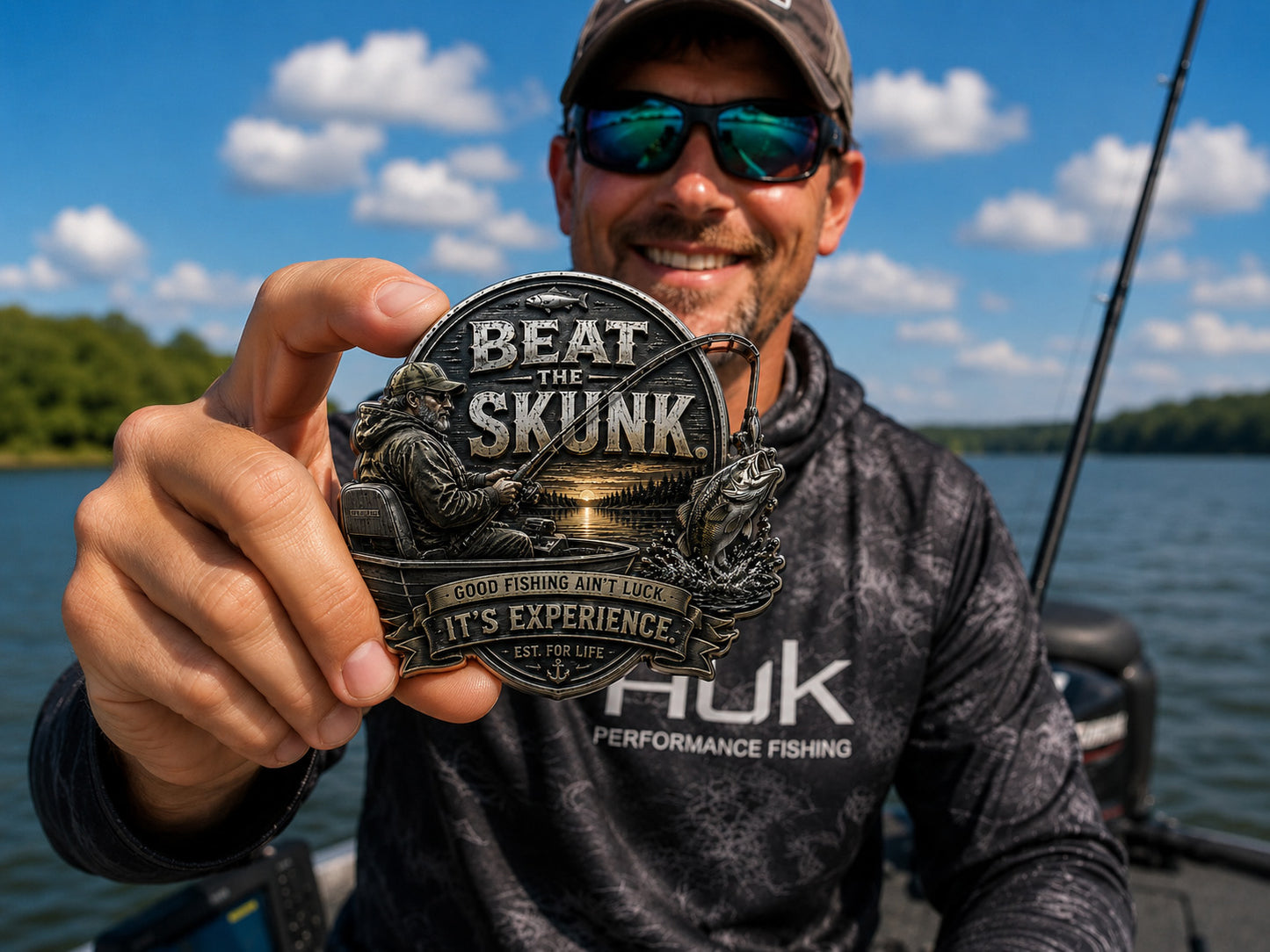 🎣 “BEAT SKUNK” Premium 3D Metal Vehicle Emblem Badge