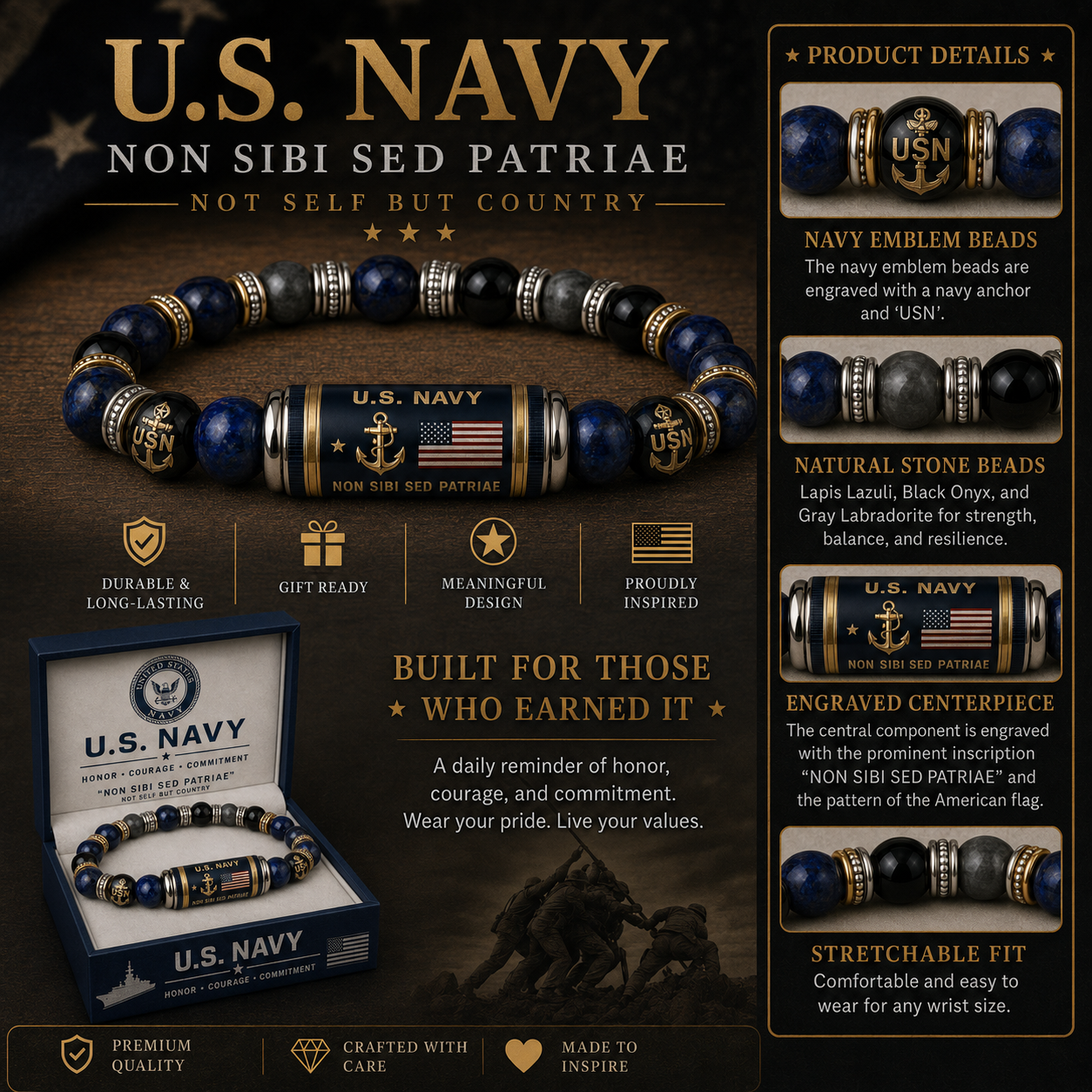 🇺🇸 Last Day Promo: 49% OFF 🎖️ - U.S. Military Veteran Beaded Bracelet