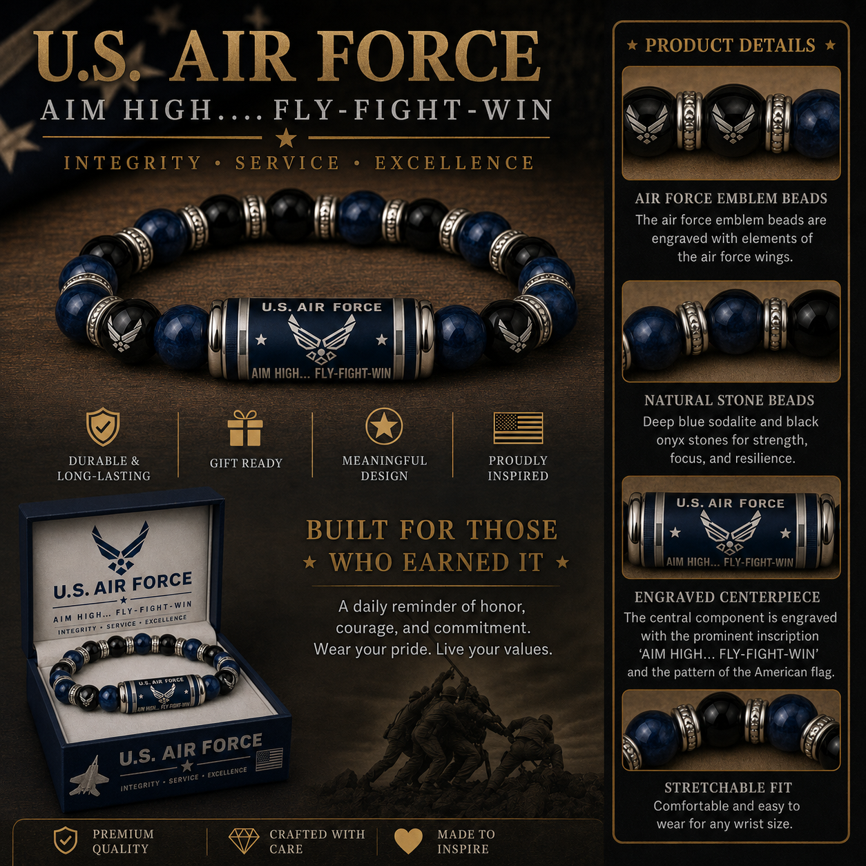 🇺🇸 Last Day Promo: 49% OFF 🎖️ - U.S. Military Veteran Beaded Bracelet