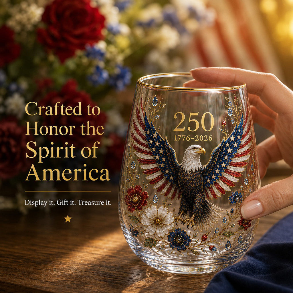 🦅'America 250 Eagle Glass Tumbler