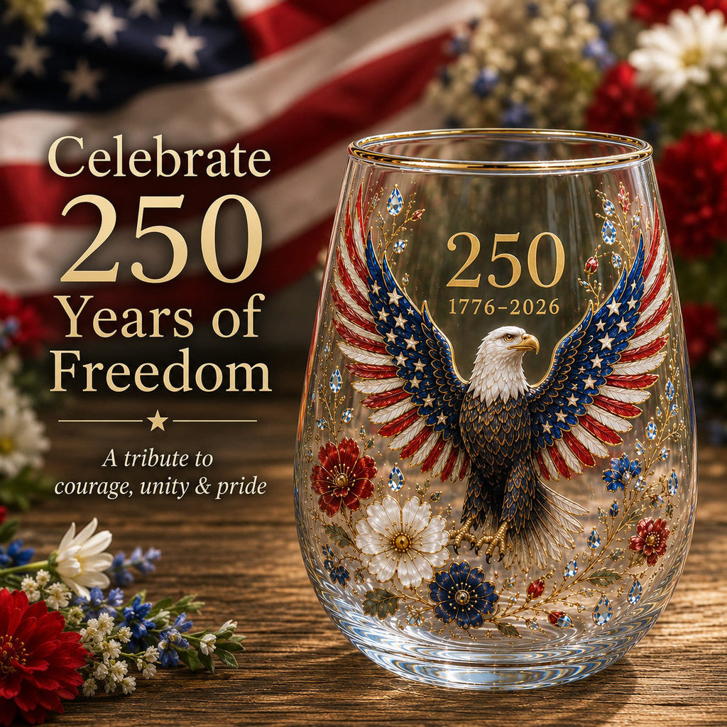 🦅'America 250 Eagle Glass Tumbler