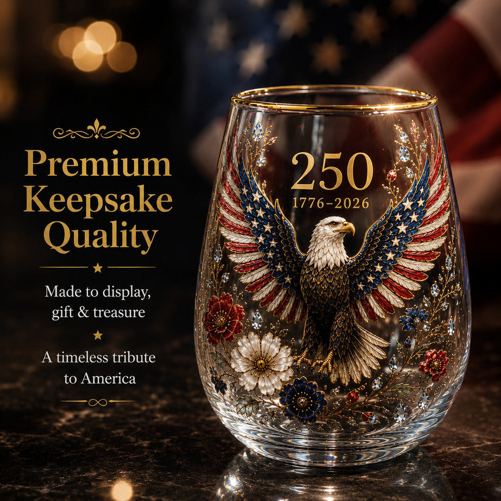 🦅'America 250 Eagle Glass Tumbler