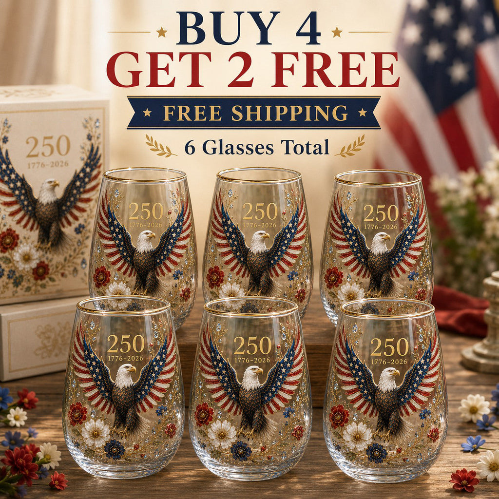 🦅'America 250 Eagle Glass Tumbler