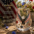 🦅'America 250 Eagle Glass Tumbler