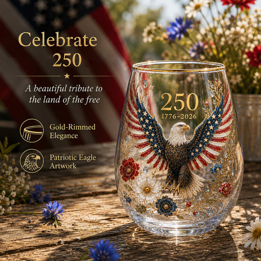 🦅'America 250 Eagle Glass Tumbler