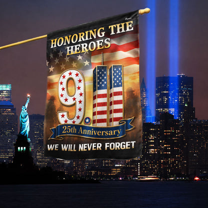 9/11 Patriot Day 25th Anniversary Honoring the Heroes We Will Never Forget Flag