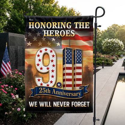 9/11 Patriot Day 25th Anniversary Honoring the Heroes We Will Never Forget Flag