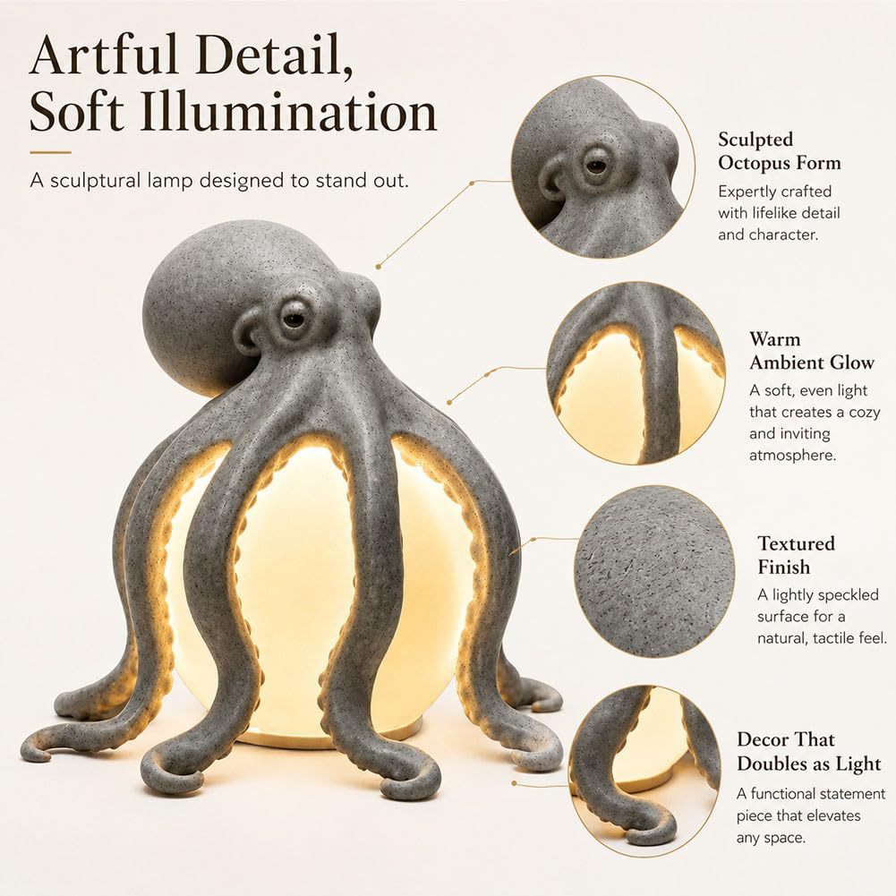 🐙 Octopus-shaped Desk Lamp - A Warm Glow That Feels Alive