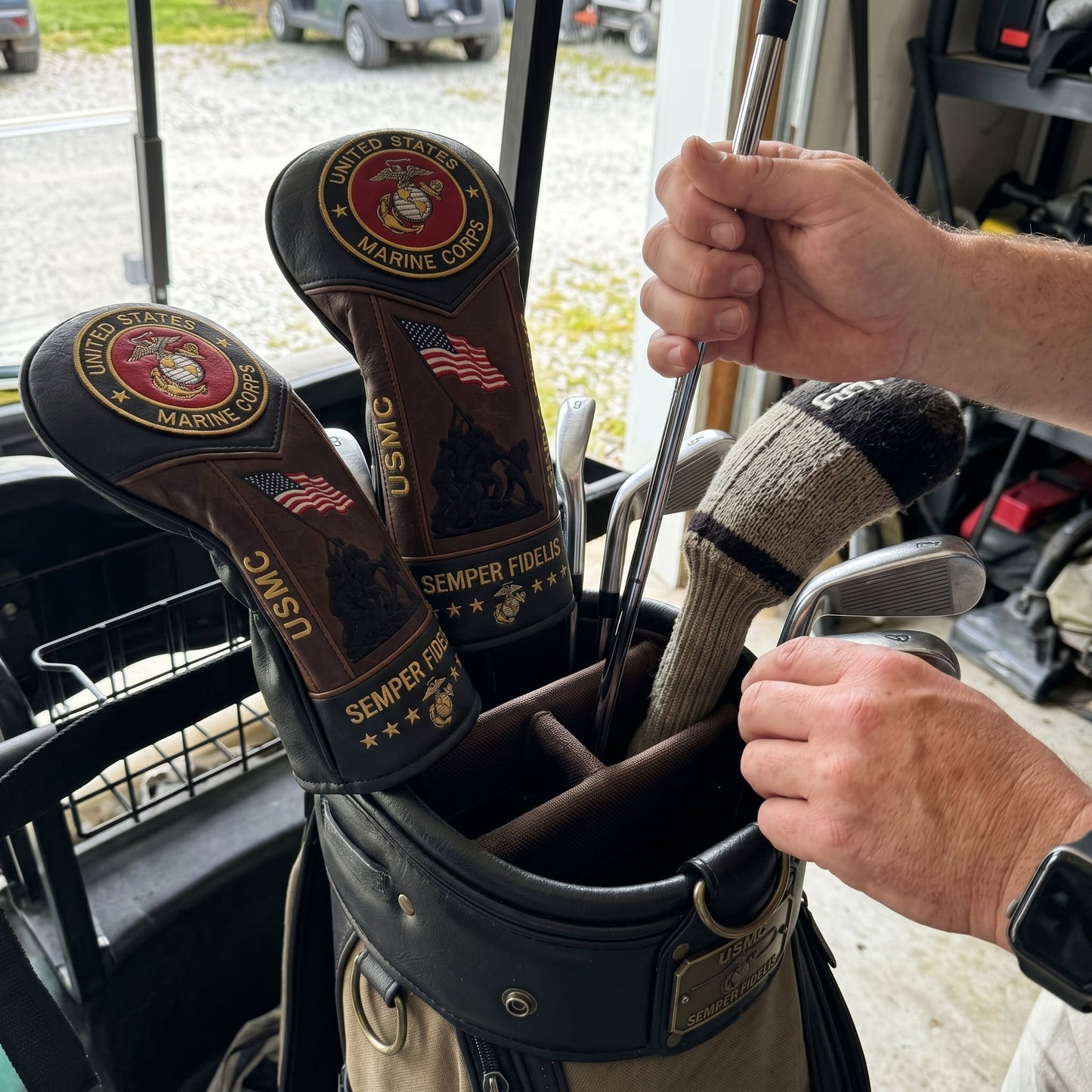 🏆Last Day Promo: 49% OFF 🎖️ US Marine Corps Semper Fidelis Leather Golf Headcovers - ✈️Buy 2 Free Shipping Today!