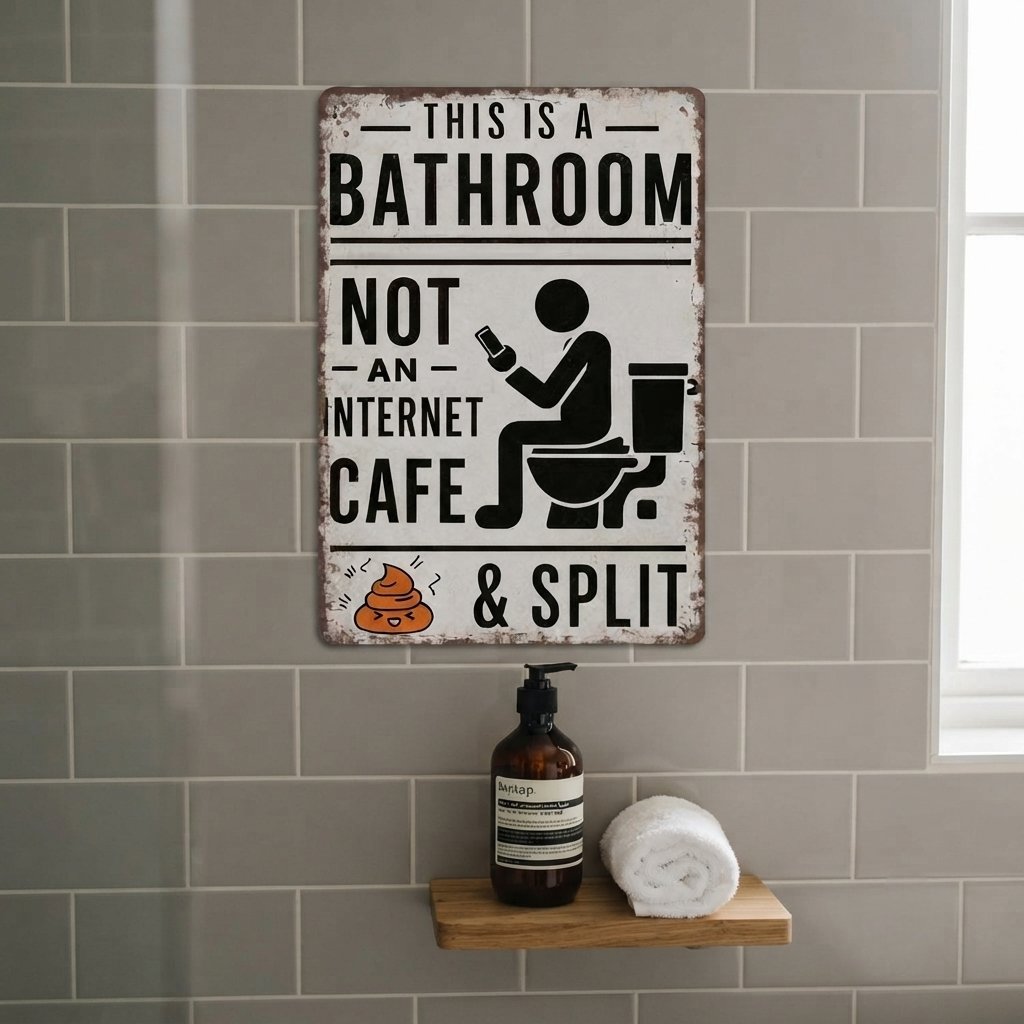 ✨HOT SALE 49% OFF📱🚫Humorous Bathroom Wooden Wall Sign🚽💩