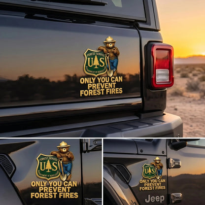 🔥HOT SALE 49% OFF🐻🚗USFS Bear Only You Can Prevent Wildfires Car Emblem Metal Badge🌲✨