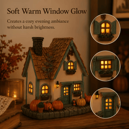 🔥Exclusive Limited Item🍂Vintage Light Up Pumpkin Cottage Halloween Ornament
