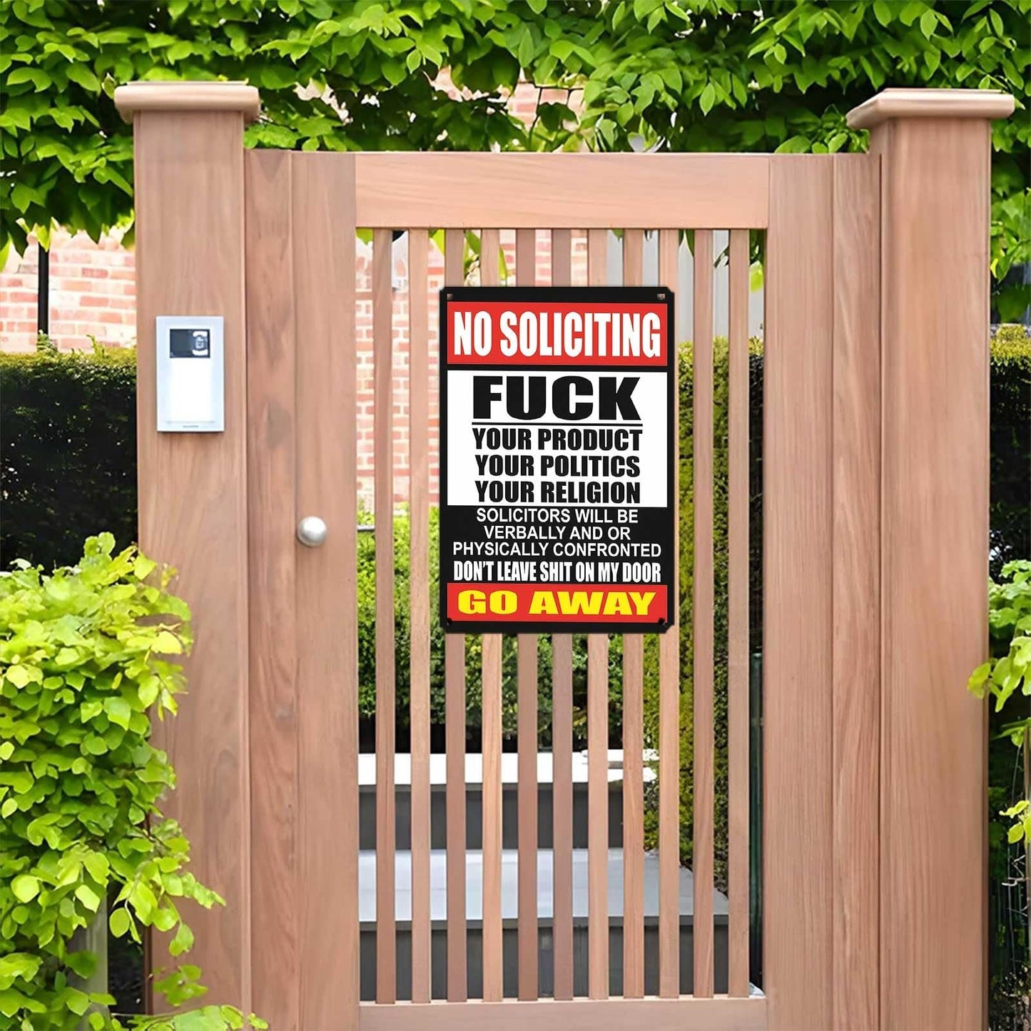 RECLAIM YOUR PEACE: Ultra-Firm "NO SOLICITING" Metal Sign