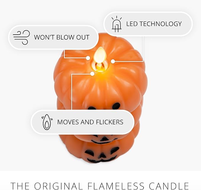 🎃 Stacked Jack-o’-Lantern Flameless LED Candle