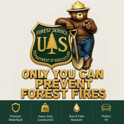 🔥HOT SALE 49% OFF🐻🚗USFS Bear Only You Can Prevent Wildfires Car Emblem Metal Badge🌲✨
