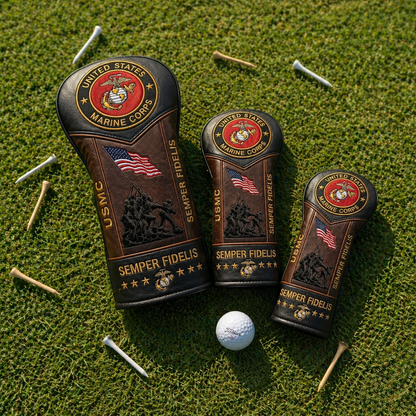 🏆Last Day Promo: 49% OFF 🎖️ US Marine Corps Semper Fidelis Leather Golf Headcovers - ✈️Buy 2 Free Shipping Today!