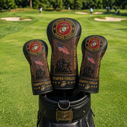 🏆Last Day Promo: 49% OFF 🎖️ US Marine Corps Semper Fidelis Leather Golf Headcovers - ✈️Buy 2 Free Shipping Today!