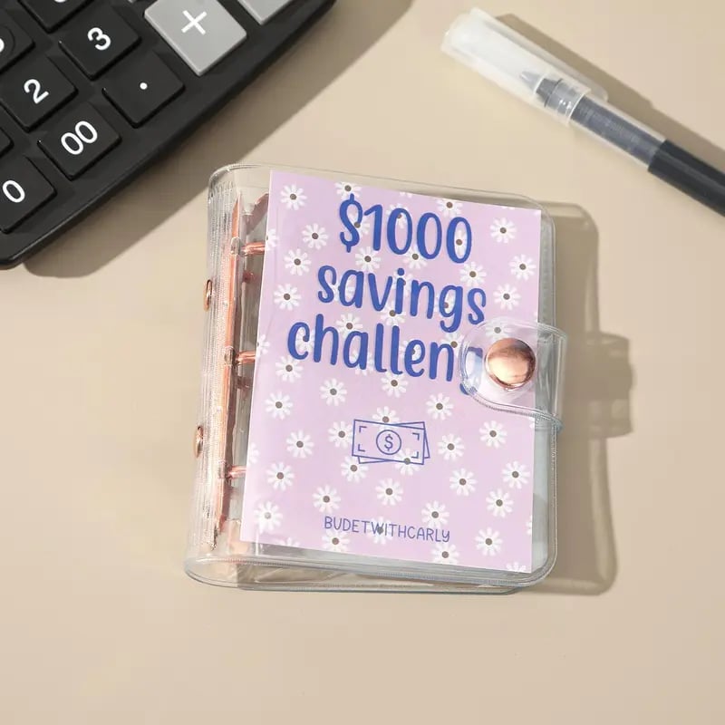 💰$1,000 Savings Challenge Binder – Budget Planner & Cash Stuffing System