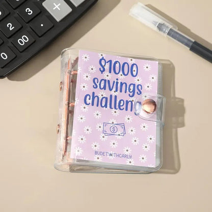 💰$1,000 Savings Challenge Binder – Budget Planner & Cash Stuffing System