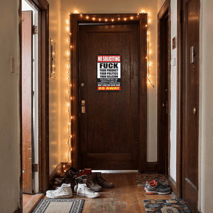 RECLAIM YOUR PEACE: Ultra-Firm "NO SOLICITING" Metal Sign