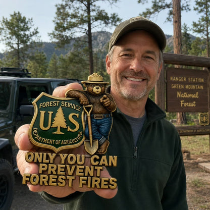 🔥HOT SALE 49% OFF🐻🚗USFS Bear Only You Can Prevent Wildfires Car Emblem Metal Badge🌲✨