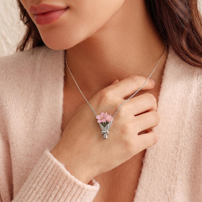💐Floral Bouquet Necklace - Flower Holder Pendant