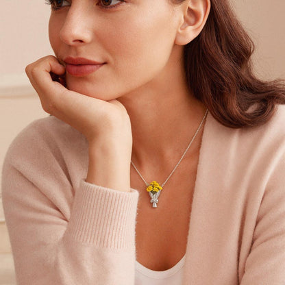 💐Floral Bouquet Necklace - Flower Holder Pendant