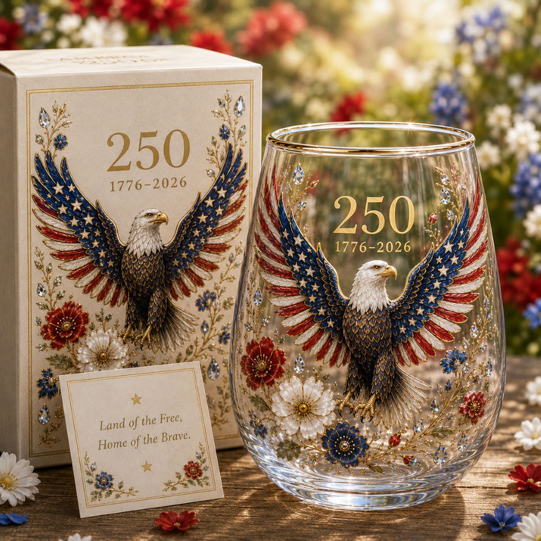 🦅'America 250 Eagle Glass Tumbler